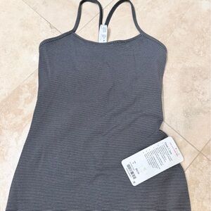 lululemon athletica Black and White Striped Racerback Tank